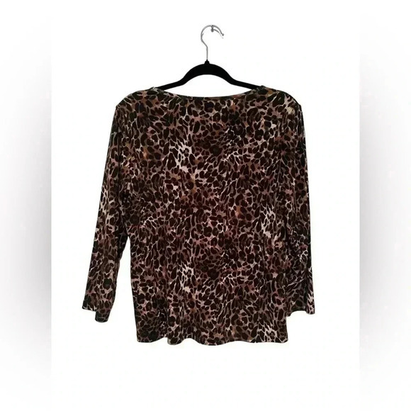 Rafaella Women's Leopard Print Long Sleeve Top Size Medium - Picture 6 of 6
